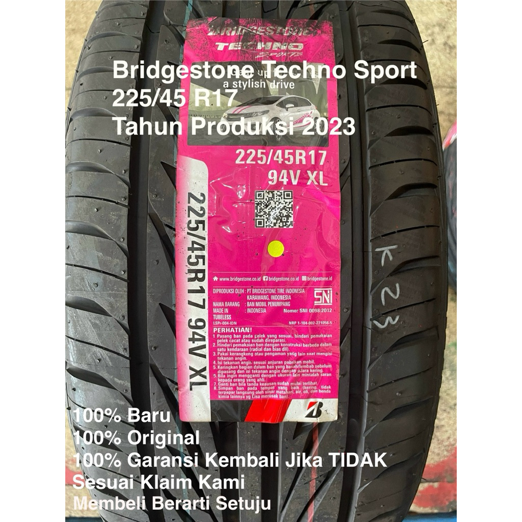 Jual Ban Bridgestone Techno Sport 225/45 R17 (2023) | Shopee Indonesia