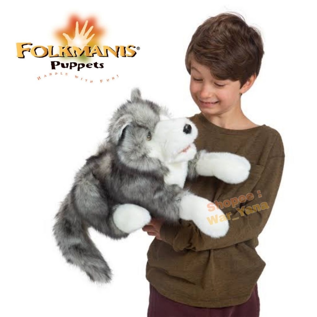 Jual Boneka Tangan Anjing Siberian Husky lmpr U.S.A 0ri FOLKMANIS Hand ...