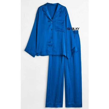 SV Silky Piyama Satin Baju Tidur Wanita Dewasa Lengan Panjang Celana Panjang Wanita Satin