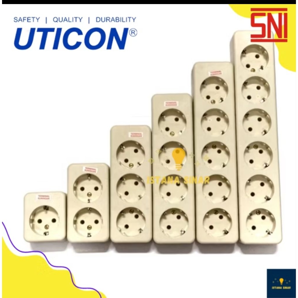 Jual Stop Kontak UTICON Stop Arde 1 2 3 4 5 6 Lubang | ST118 ST128 ...