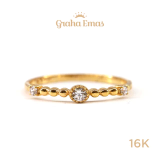 Graha Emas Cincin Emas Kuning Bentuk Listring 16K - Yellow Gold Listring Model Ring 16 Carat M1164