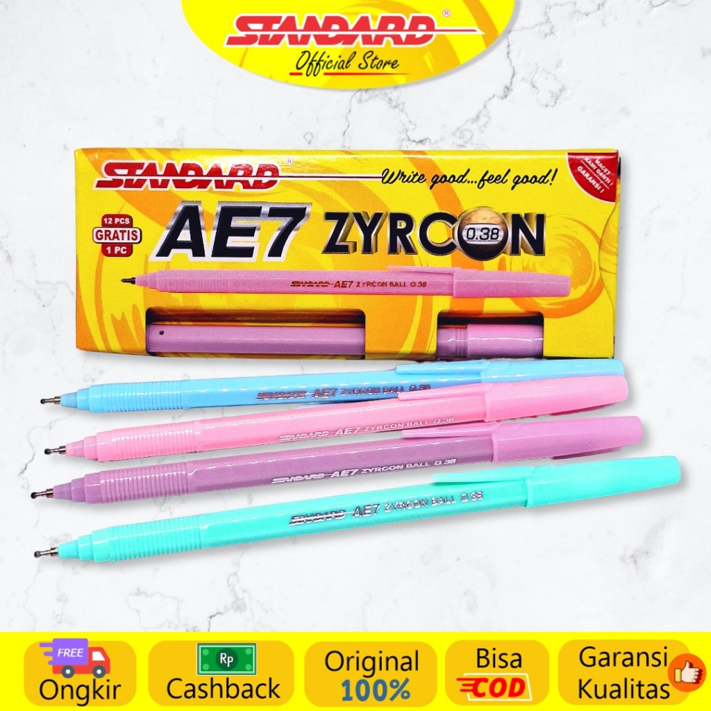 Standard - Pulpen AE7 Zyrconball 0.38 ( Alat Tulis / Pen / Ballpoint / Pena ) (6)