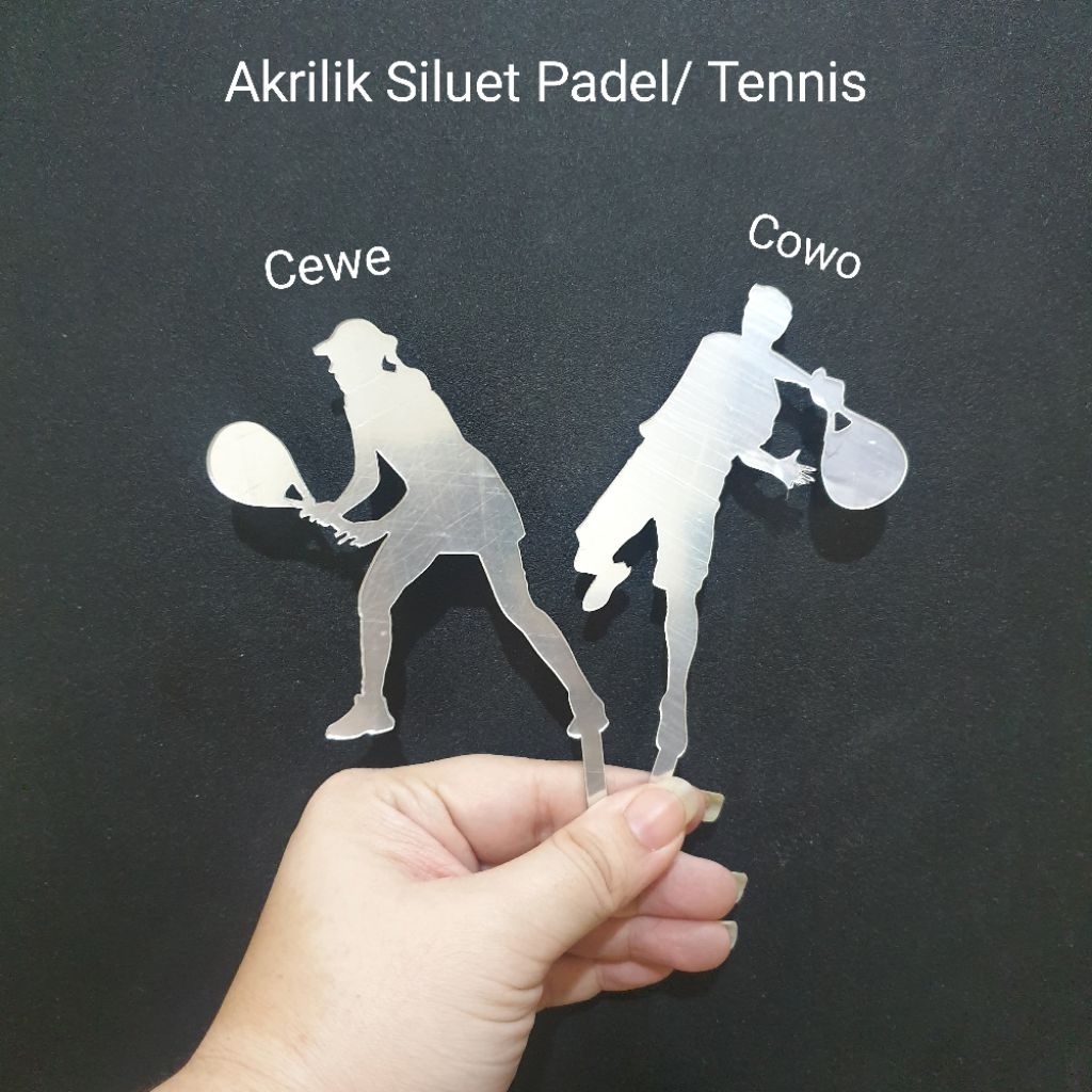 Jual Akrilik Siluet Padel / Tennis Topper Kue Tema Olahraga Sports ...