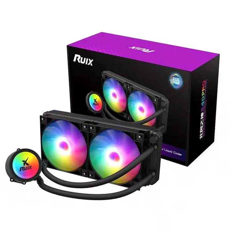 Jual RUIX Fan Cooler 240/360 Pro Fixed Color Black CPU Liquid Gaming PC ...