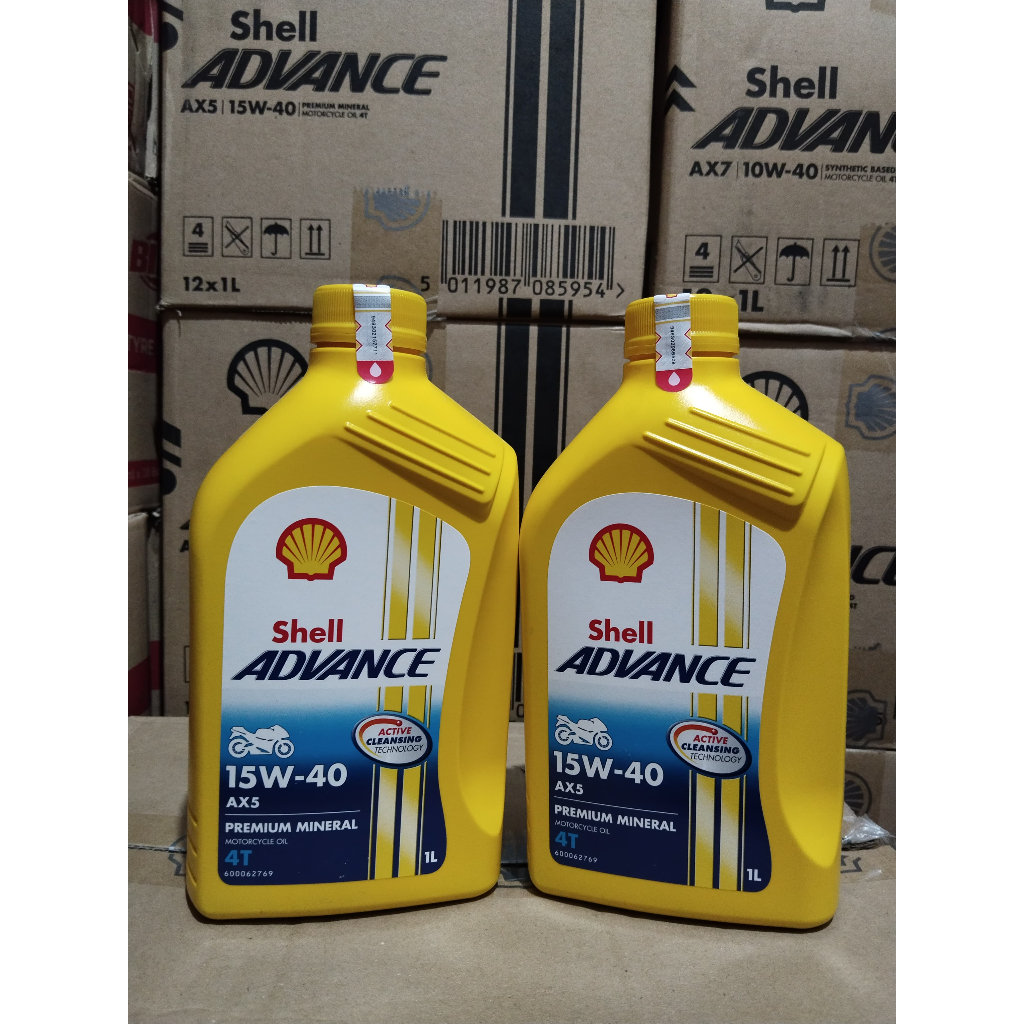 Jual OIL SHELL ADVANCE AX5 1L 15W-40 1 DUS ISI 12 BOTOL | Shopee Indonesia