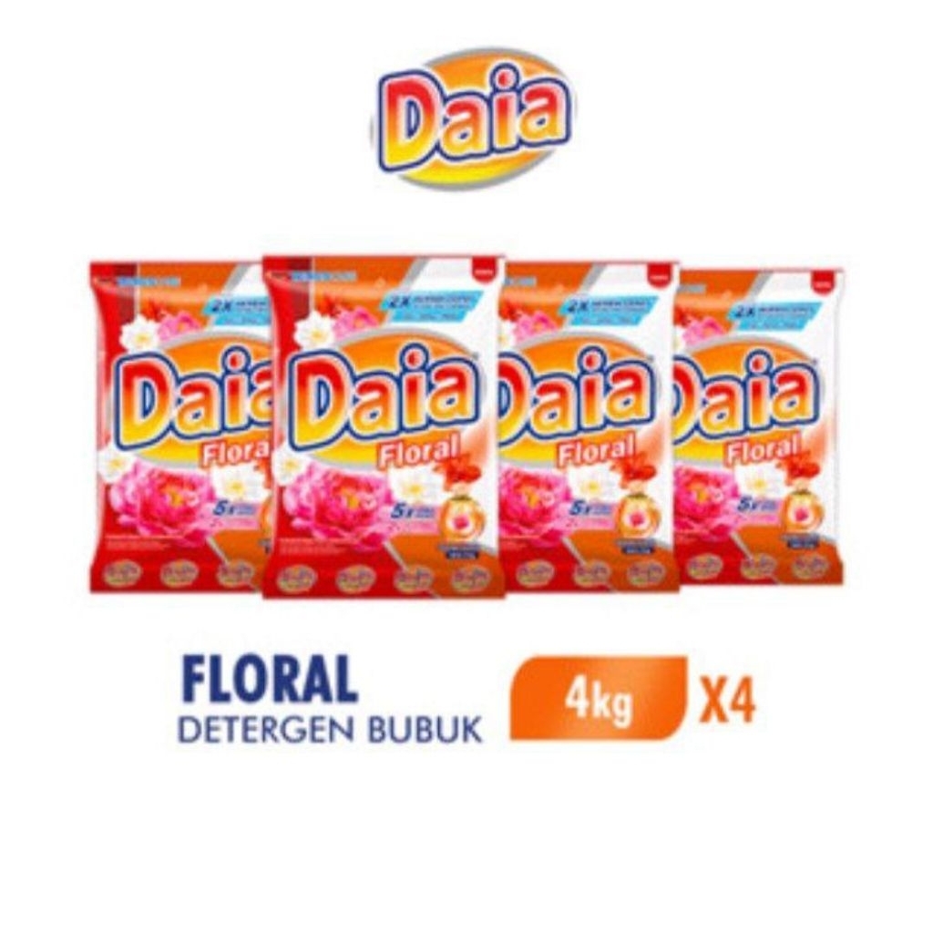 Jual Daia Detergen Bubuk Floral 4kg x 4 Pcs | Shopee Indonesia
