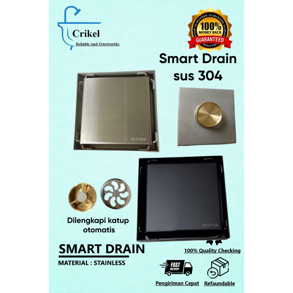Jual Smart drain stainless steel sus 304 smart floor drain/ saringan ...