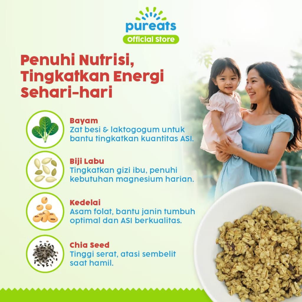 Jual Pureats Granola Crunch - ASI Booster Plus - SerealSarapan Sehat ...