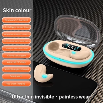 X55 Earphone Bluetooth 5.3 TWS HIFI Stereo Olahraga Nirkabel Mini Headset Tahan Air Tampilan