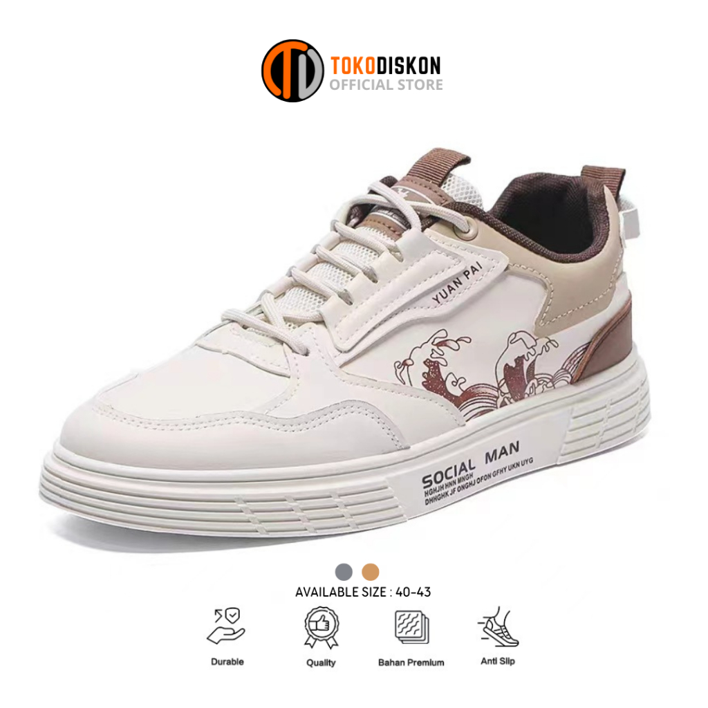 Jual 𝗧𝗢𝗞𝗢𝗗𝗜𝗦𝗞𝗢𝗡 Sepatu Sneakers Pria Casual Terbaru White Series Modern ...