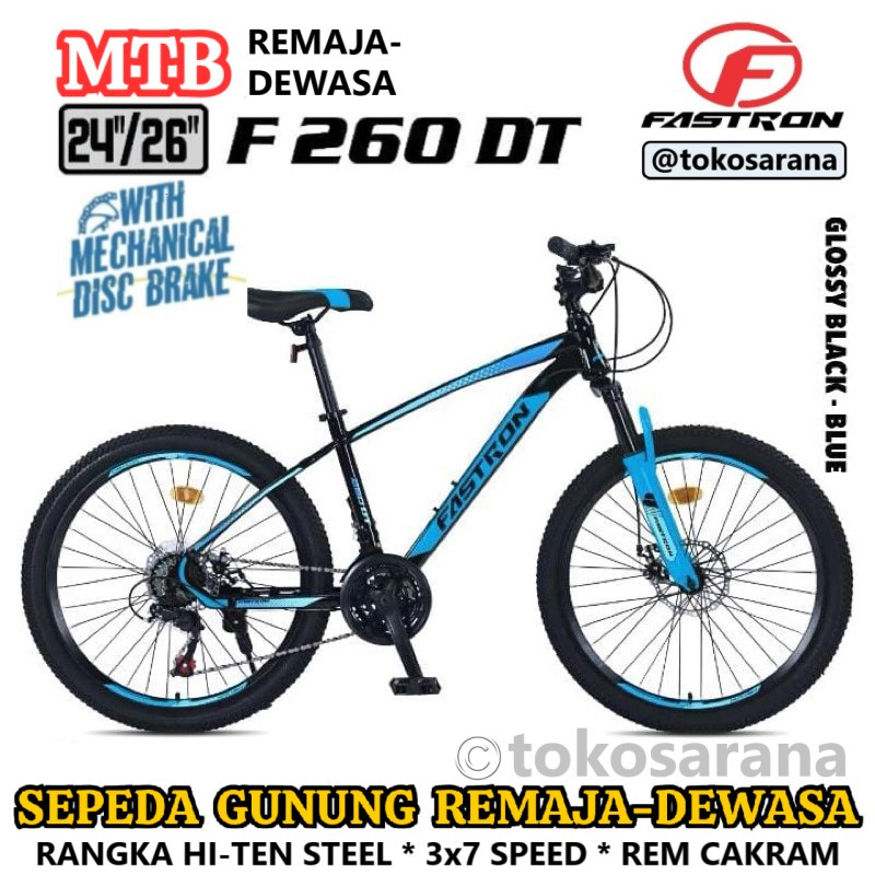 Jual Fastron MTB F260DT Sepeda Gunung 26 Inci Steel Inner Cable 3x7Sp ...