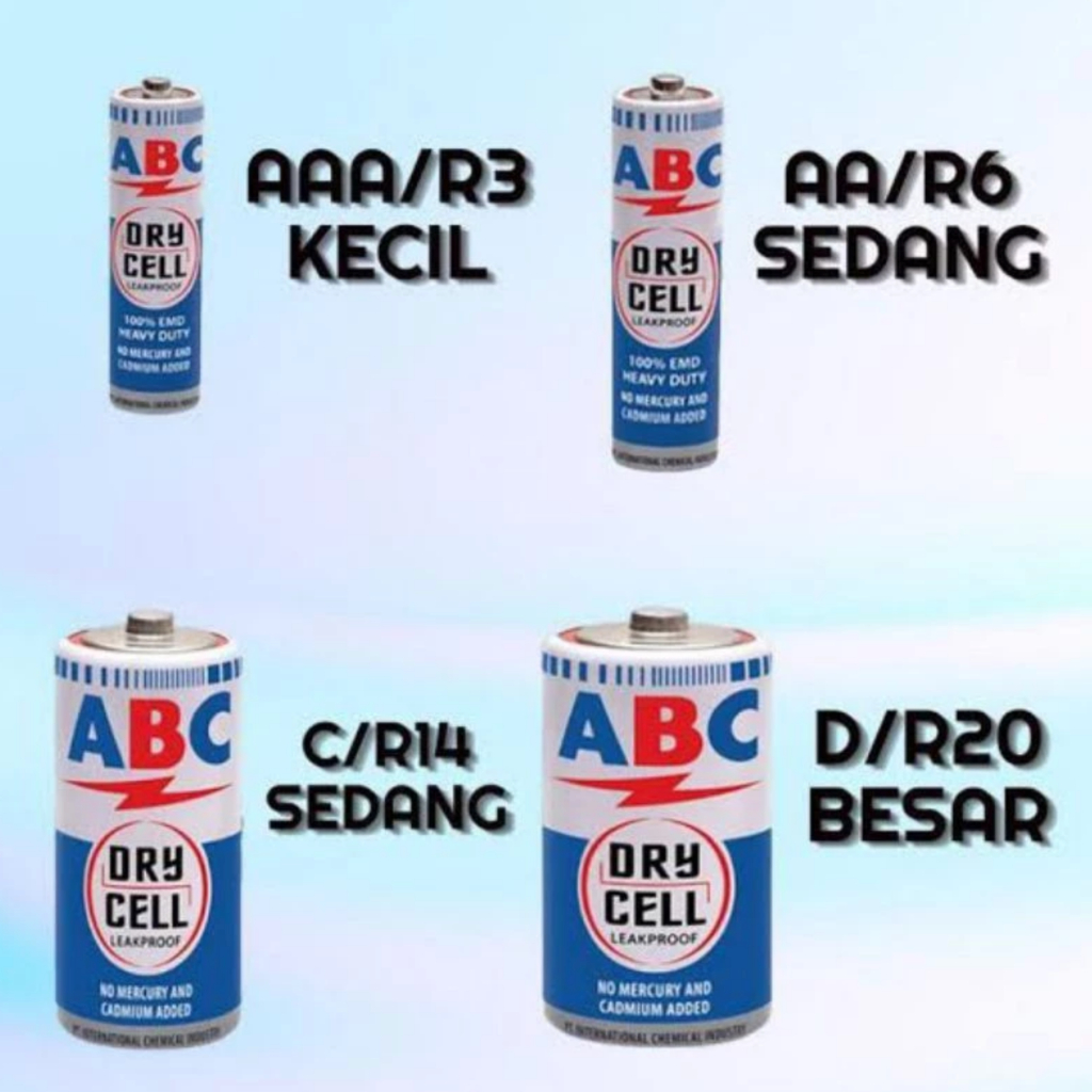 Jual (1BOX ISI 24 PCS) Baterai ABC R20 Biru Besar Type D / Batrai ABC ...