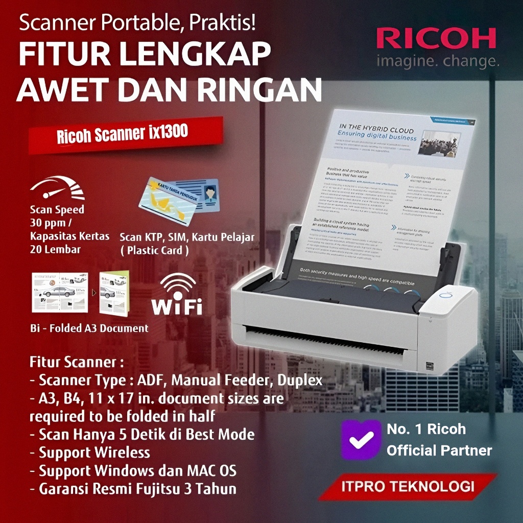 Jual Fujitsu / Ricoh Scanner ix1300 | Shopee Indonesia