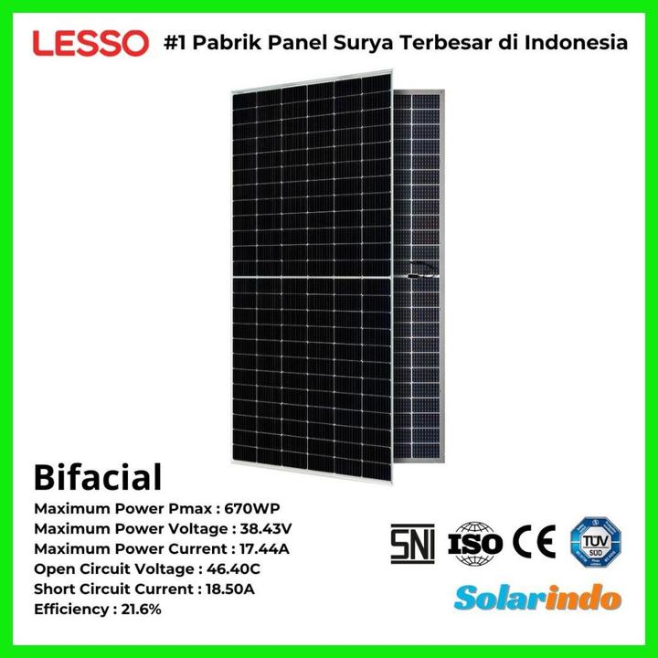 Solar Panel Surya Lesso / Bifacial Monokristalin 665WP Modul