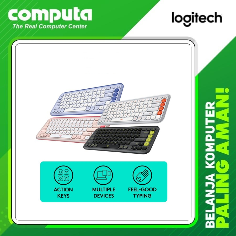 Jual Logitech Pop Icon Keys Wireless Bluetooth Keyboard Easy Switch 3 ...