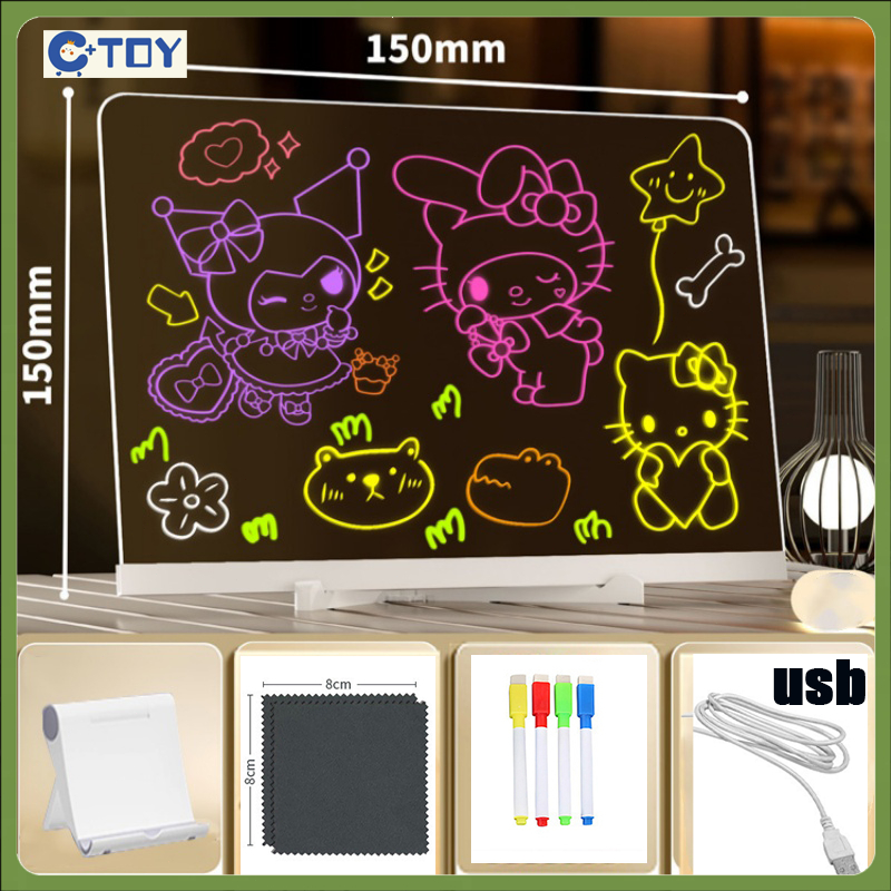 Jual Akrilik Drawing Papan Night Light DIY Board Lampu Papan Melukis ...