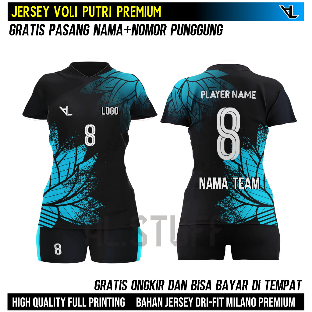 Jual Jersey Voli Putri Premium Terbaru Gratis pasang nama nomor