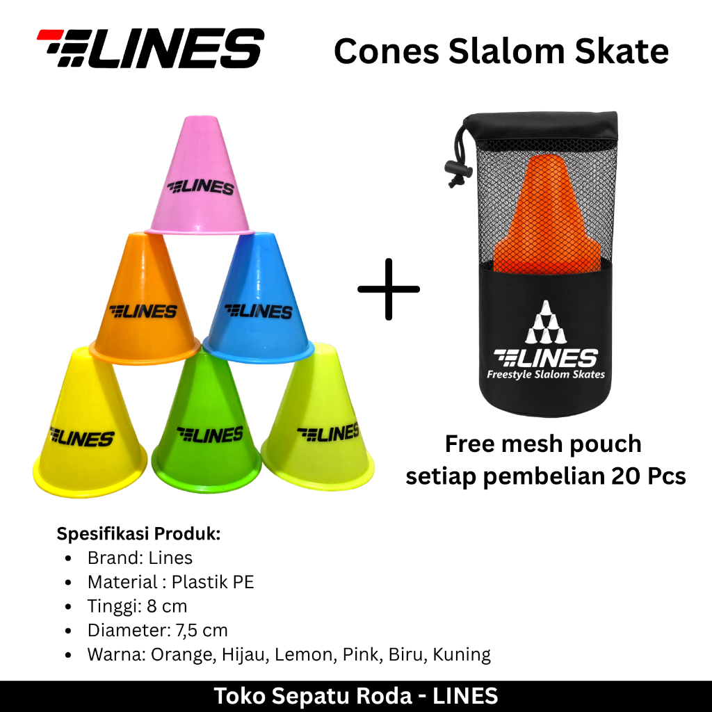 Jual CONE LINES SLALOM SKATING HALANG RINTANG KERUCUT - CONES SEPATU ...