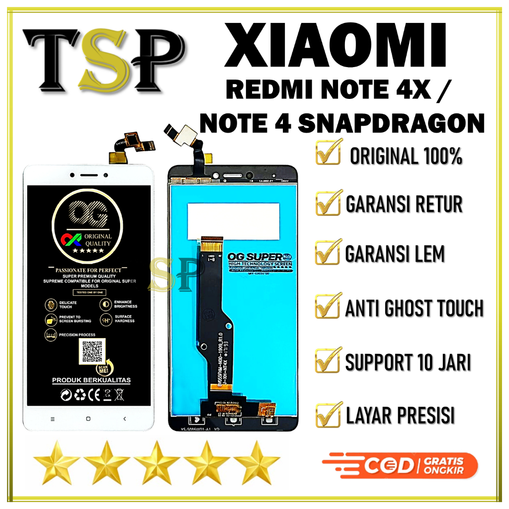 Jual 【Original 100%】LCD XIAOMI REDMI NOTE 4X / NOTE 4 SNAPDRAGON LCD ...