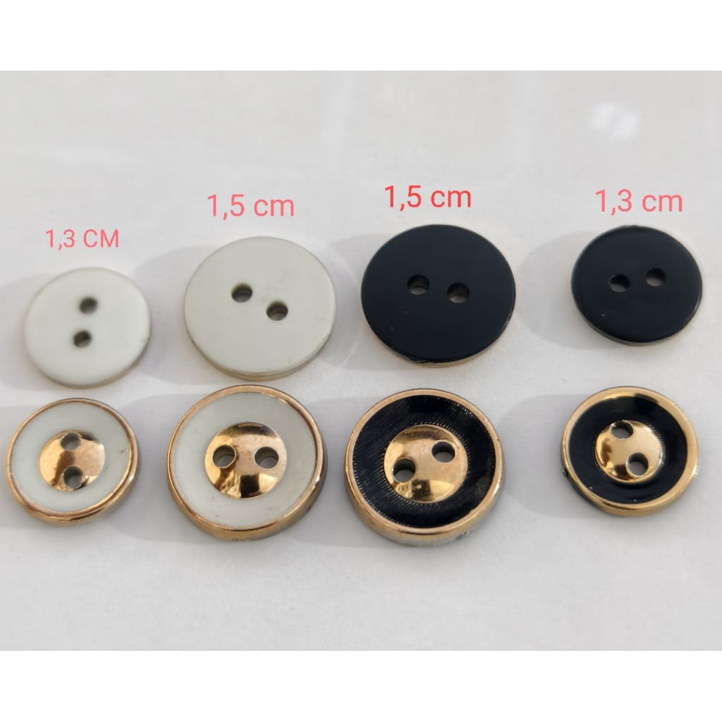 Jual 100 Pcs Kancing Hem hitam Gold gepeng ukuran 13 mm | Shopee Indonesia