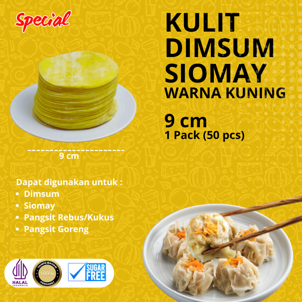 Jual Kulit dimsum/pangsit/gyoza Kuning diameter 9 cm | Shopee Indonesia