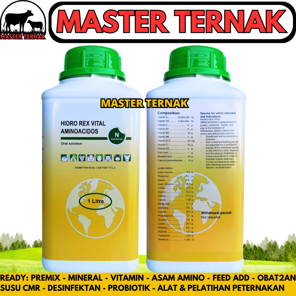 Jual HIDRO REX VITAL 1 LITER - Multivitamin Asam Amino Komplit Ayam ...