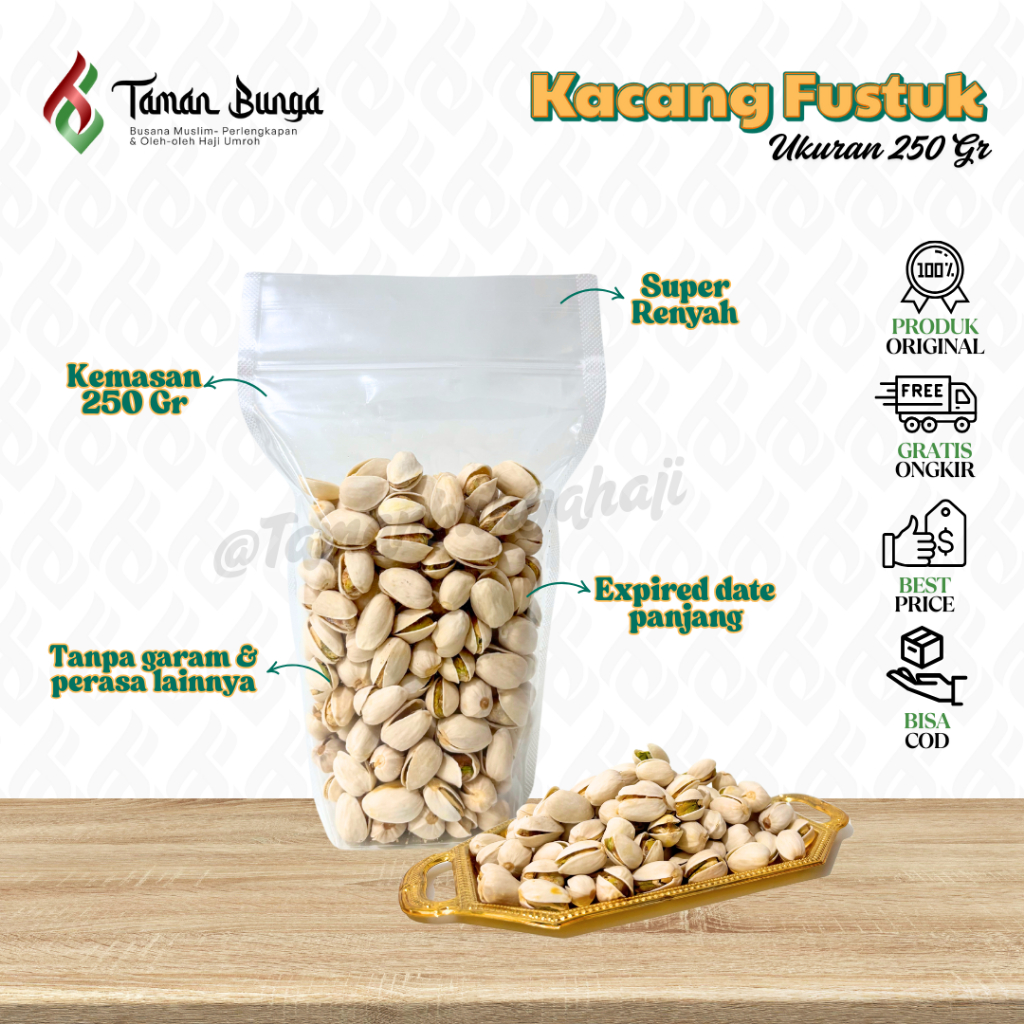 Jual KACANG FUSTUK ARAB / KACANG PISTACHIO / OLEH-OLEH HAJI UMROH / 1KG ...
