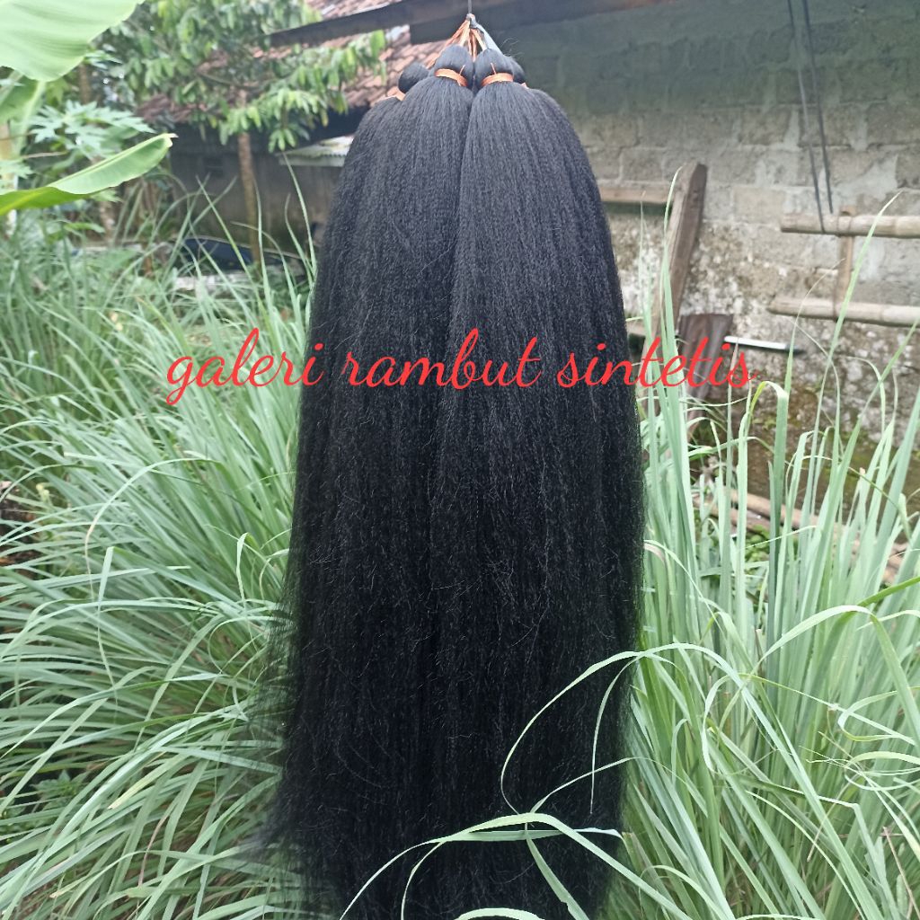 Jual Rambut cemara hitam polos panjang 80cm | Shopee Indonesia