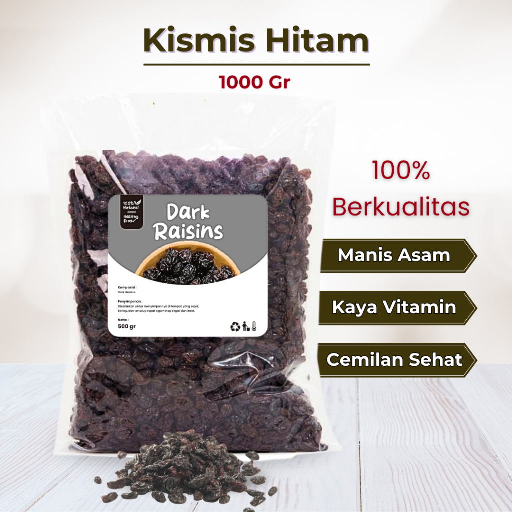 Jual Kismis Hitam Dark Raisin 1 Kg Kismis Manis Original Premium ...