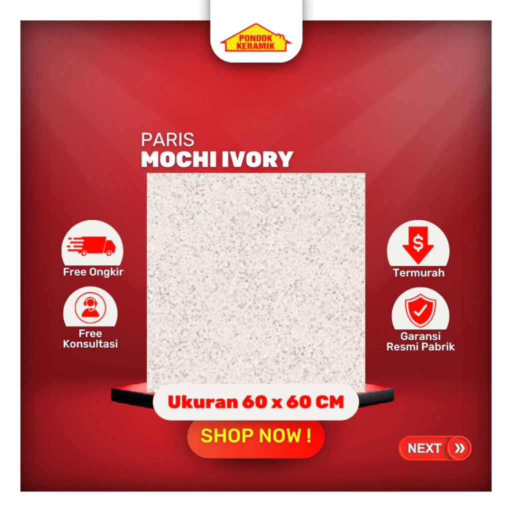 Keramik Gramix Cutting Paris 60x60 Mochi Ivory Terazzo Matte Anti Slip