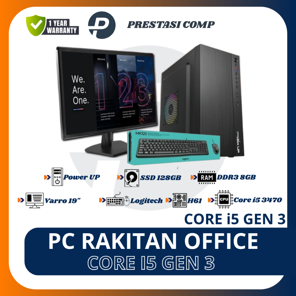 Jual PC Rakitan Core i5 Gen 3 RAM 8GB SSD 128GB Monitor Varro 19 Inch ...