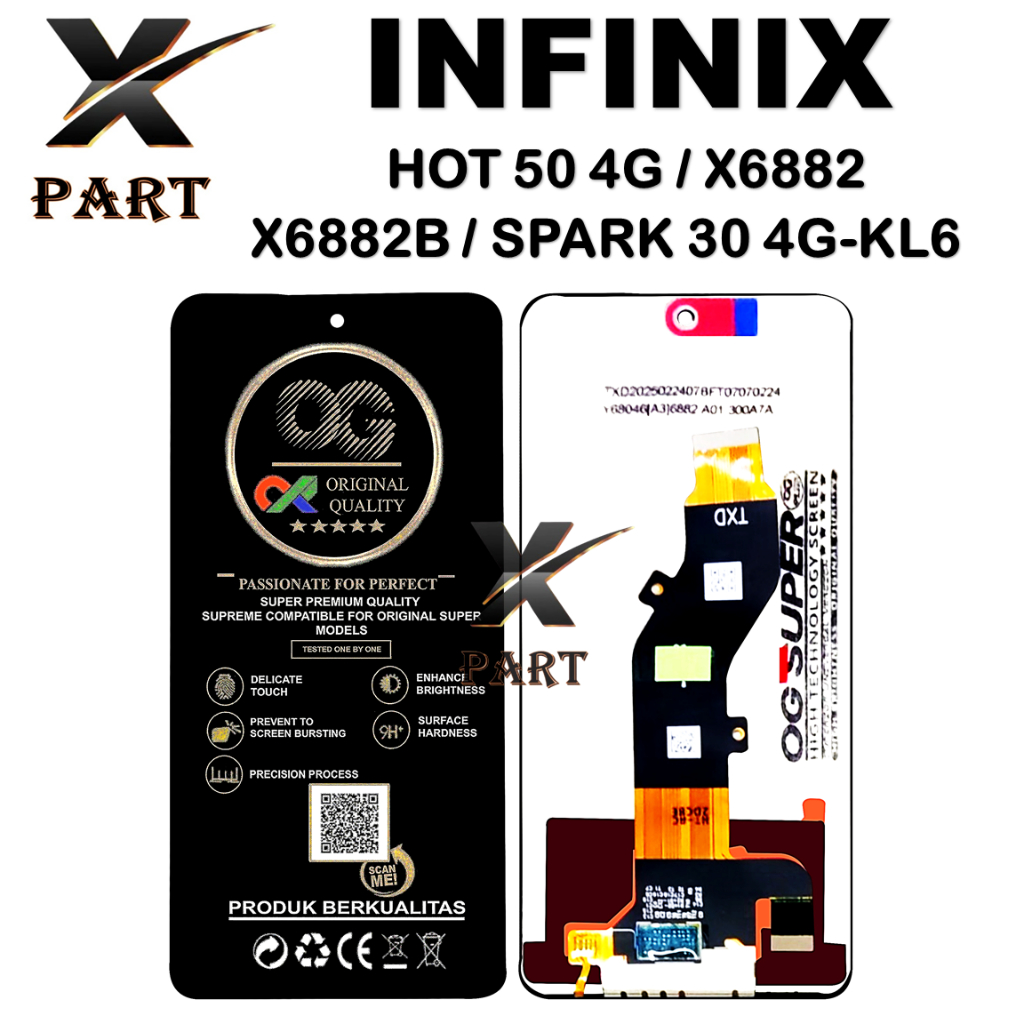Jual LCD TOUCHSCREEN INFINIX HOT 50 4G / X6882 / X6882B / SPARK 30 4G ...