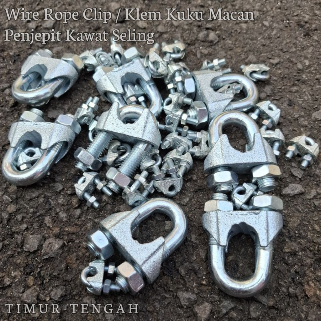 Jual Wire Rope Clip / Clamp Kuku Macan 3 5 6 8 10 12 16 Mm Klem ...