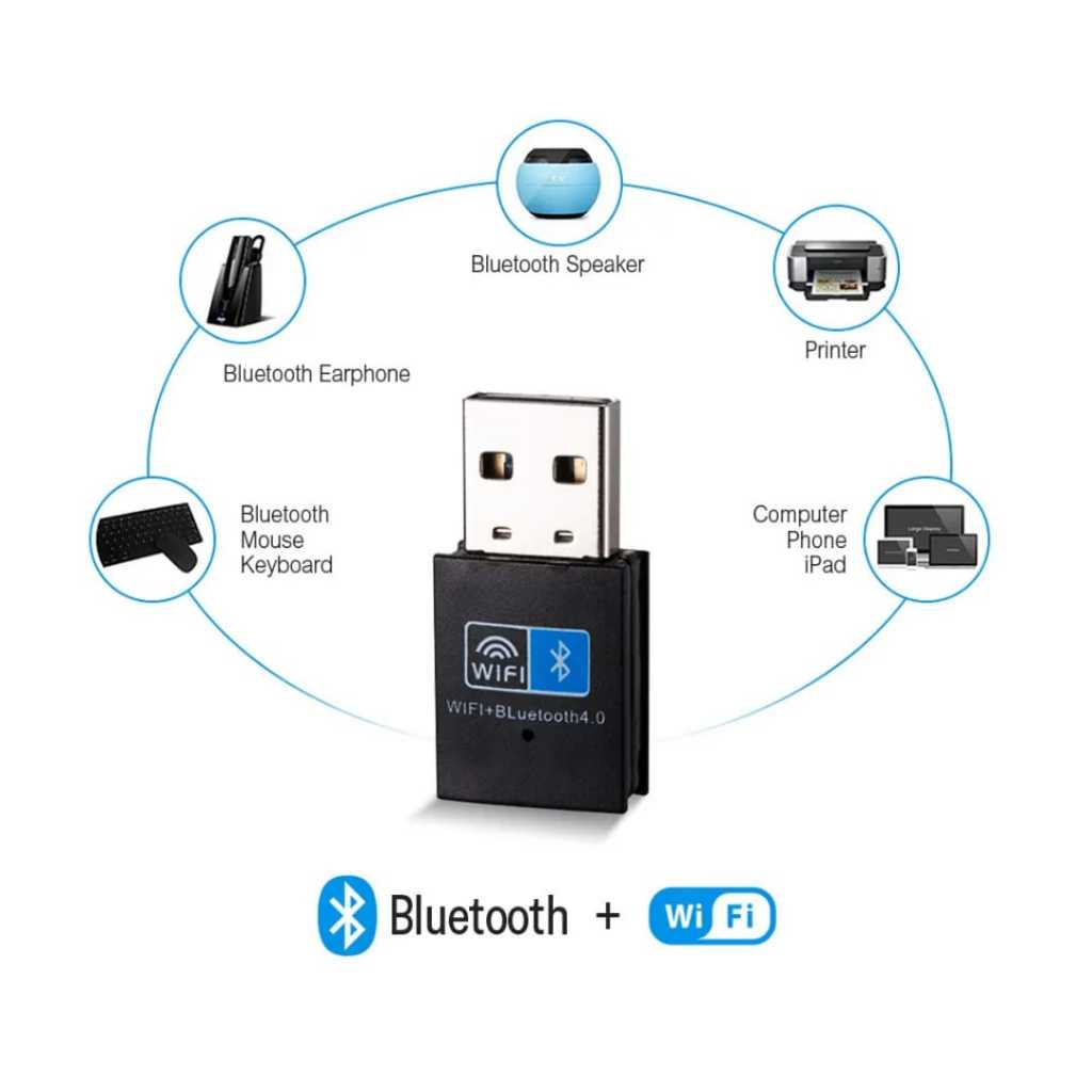 Jual Wifi Bluetooth 4.0 Dongle 2in1 Biru New /Mini USB Combo WiFi ...
