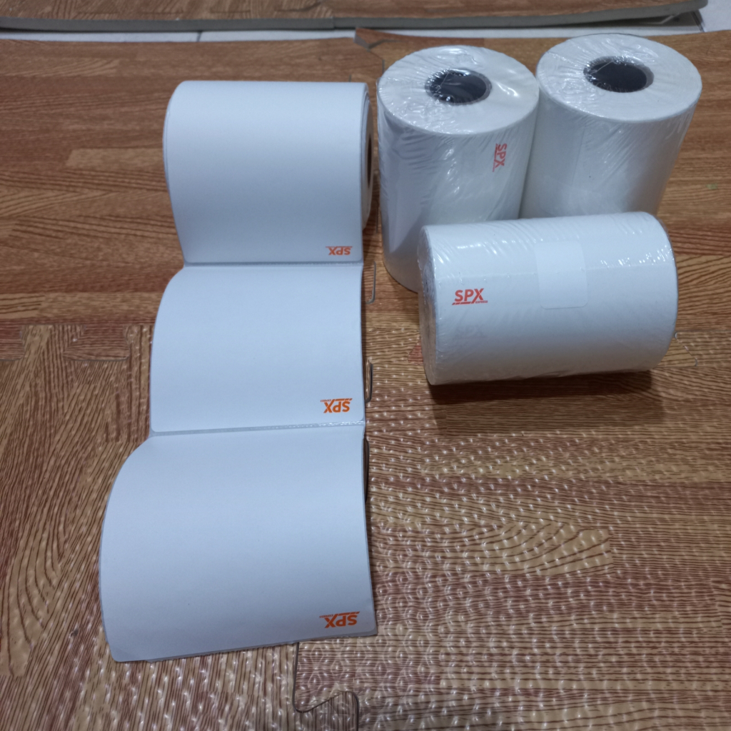 Jual Label sticker thermal roll 100x120mm logo spx sticker barcode ...
