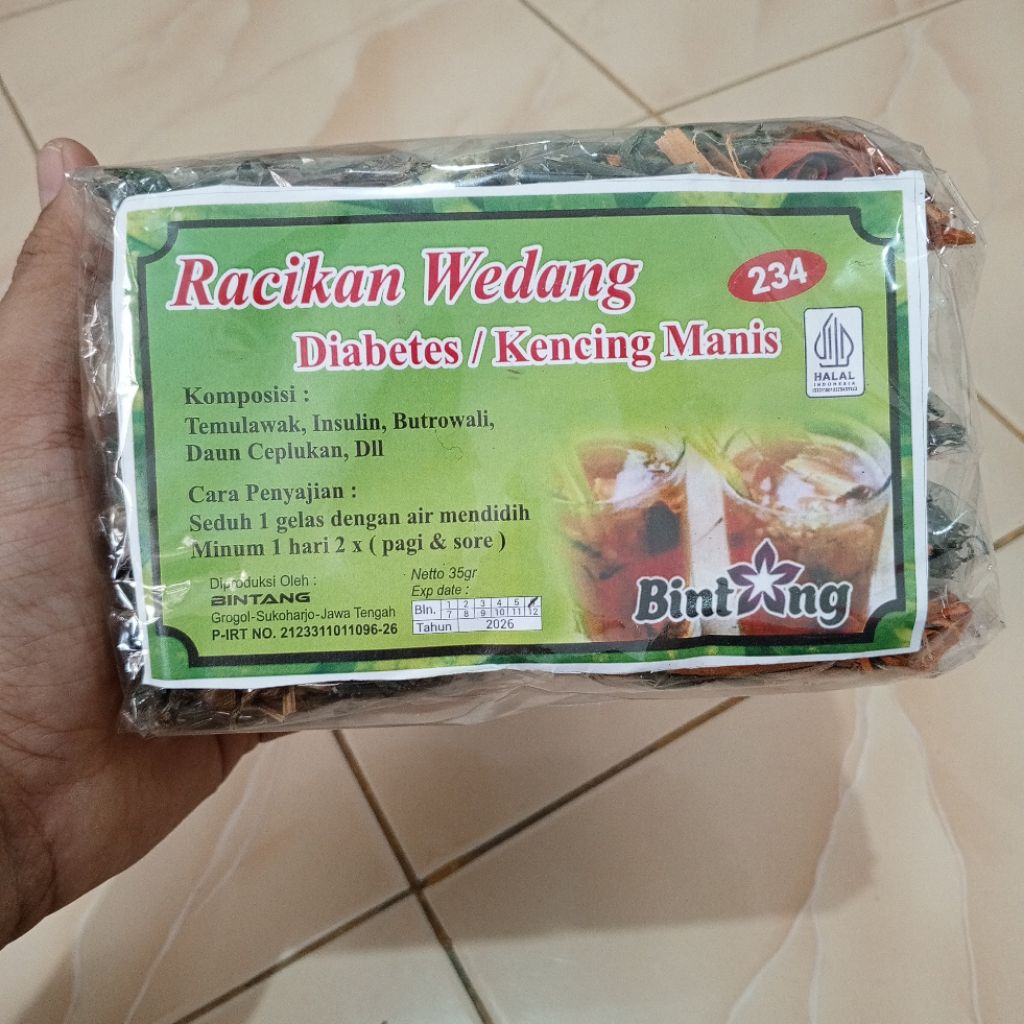 wedang diabetes dan kencing manis eceran 1 bungkus kecil