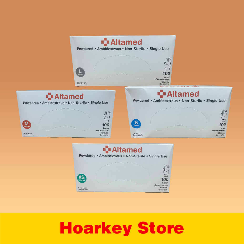 Jual Sarung Tangan Latex Powder Altamed isi 100/ Handscoon Latex Powder ...