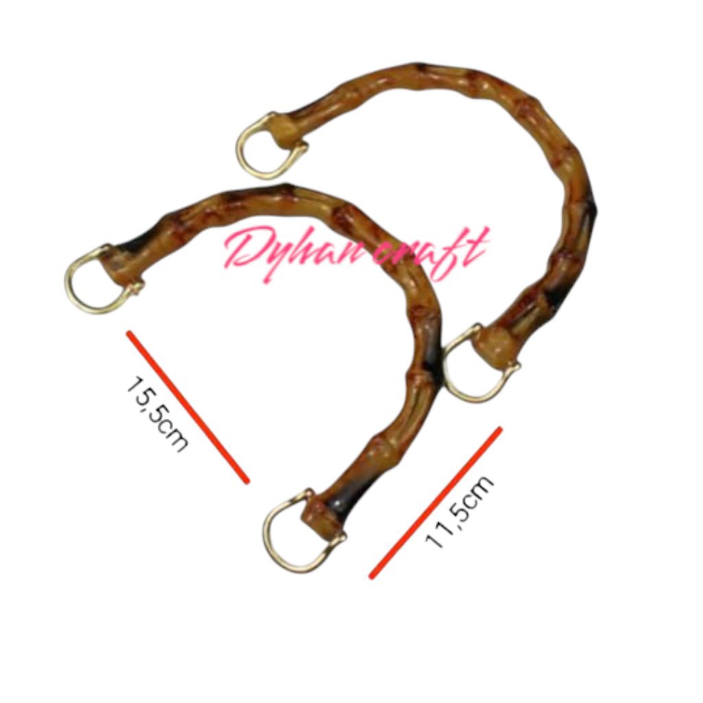 Jual handle tas setengah lingkaran motif bambu/rotan size 15cm | Shopee ...