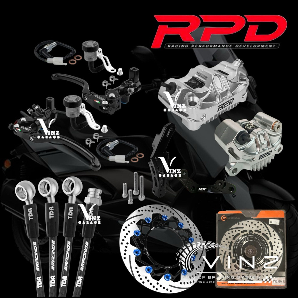 Jual Paket Pengereman Xmax By RPD // Kaliper 4 Piston Radial P-100 ...