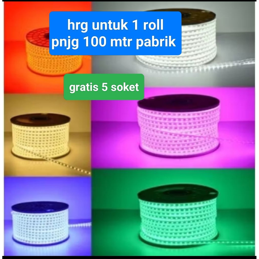 Jual lampu LED slang led strip 220 volt waterproof bisa outdoor dan ...
