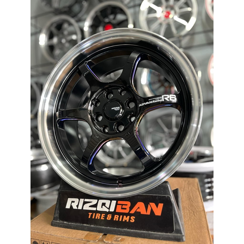 Jual velg advan R6 r16 black rainbow lebar 7 et42 kondisi baru | Shopee ...