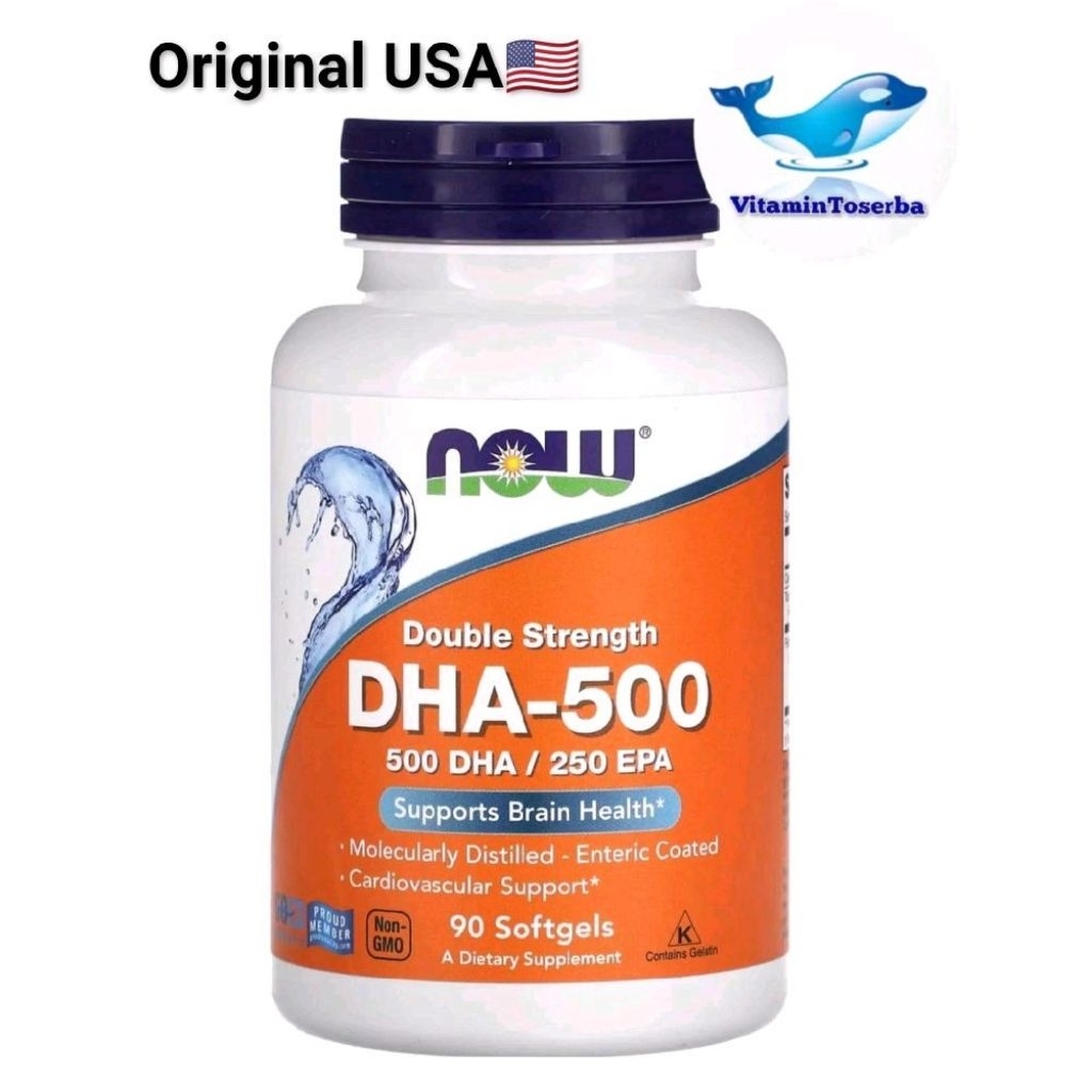 Jual Now Foods DHA-500 Fish Oil Double Strength 500 DHA / 250 EPA 90 / ...