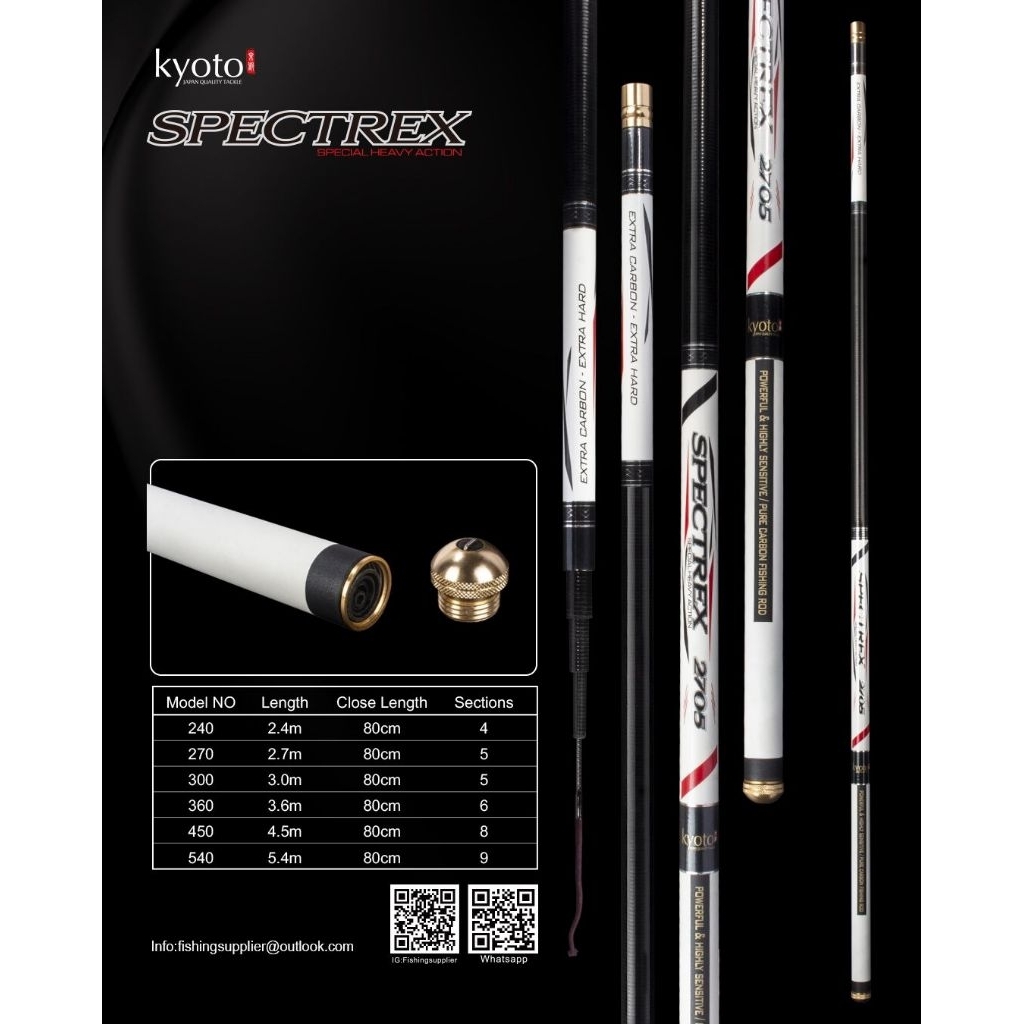 Jual tegek kyoto meteor/kyoto spectrex tegek kaku ruas 80cm ujung solid ...