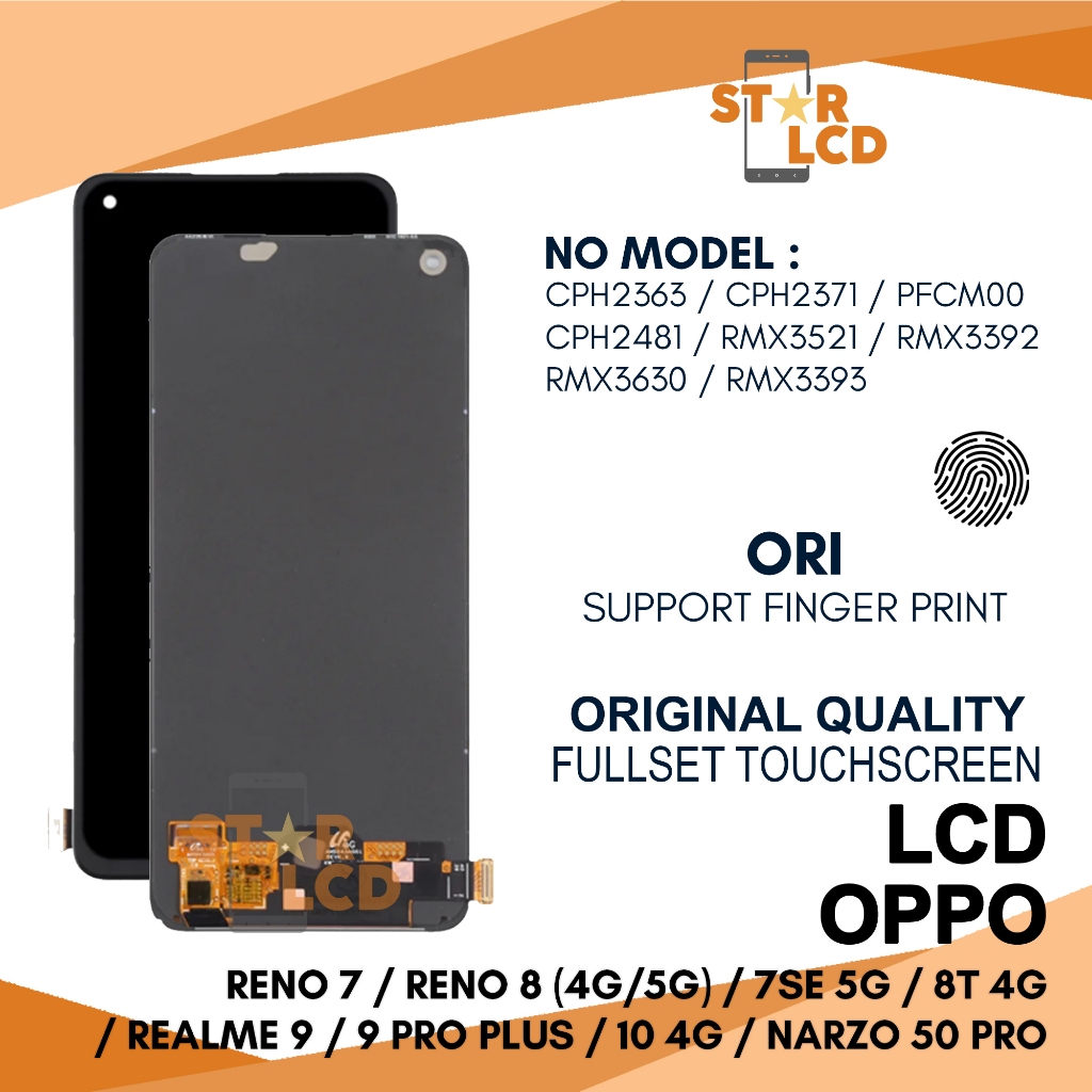 Jual Grosir LCD Reno 7 / Reno 8 (4G/5G) / 7 SE 5G / 8T 4G / Realme 9 / ...