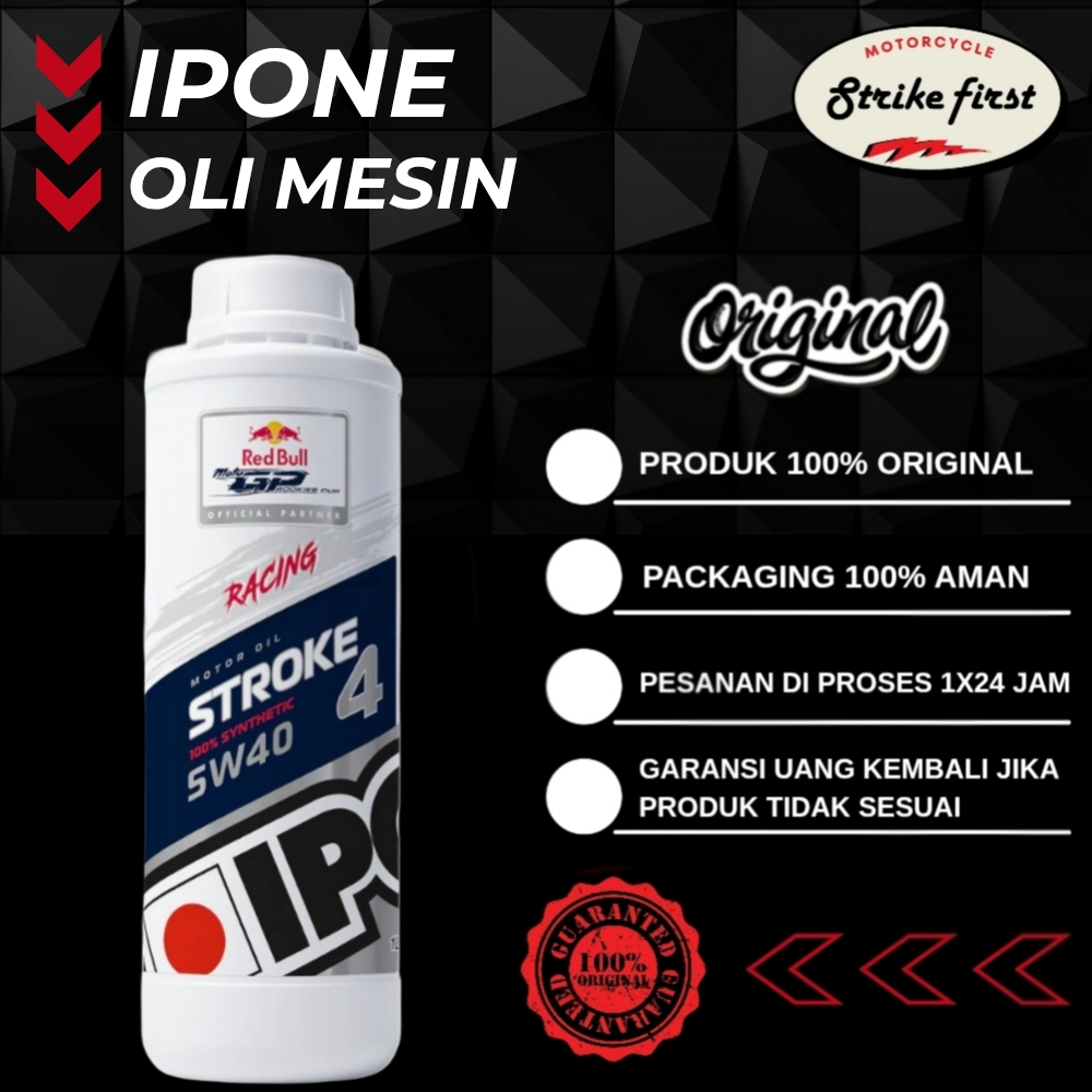 Jual IPONE STROKE 4 100% SYNTHETIC ESTER RACING 10W40 / 10W50 / 5W40 ...