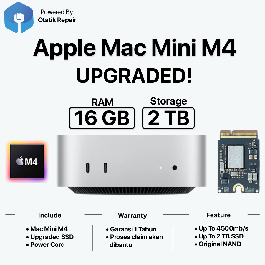 【中古】Mac mini M4 16GB RAM 2TB SSD＋HUB Jual Mac Mini M4 2TB RAM 16GB Ada Varian 1TB dan 512GB | Shopee