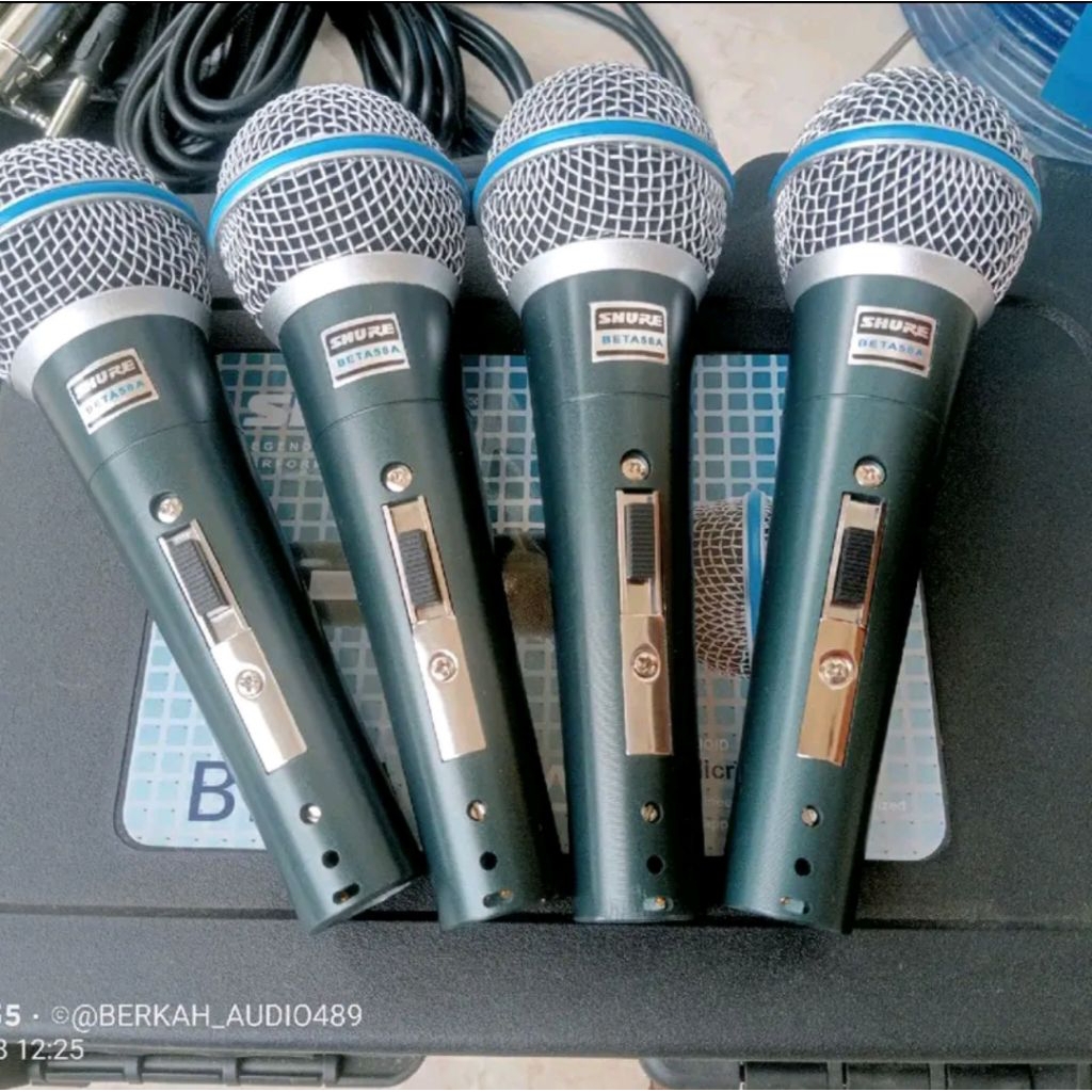 Jual Mic kabel shure BTA 58A koper jumbo isi 4 micropone/microfon vocal ...