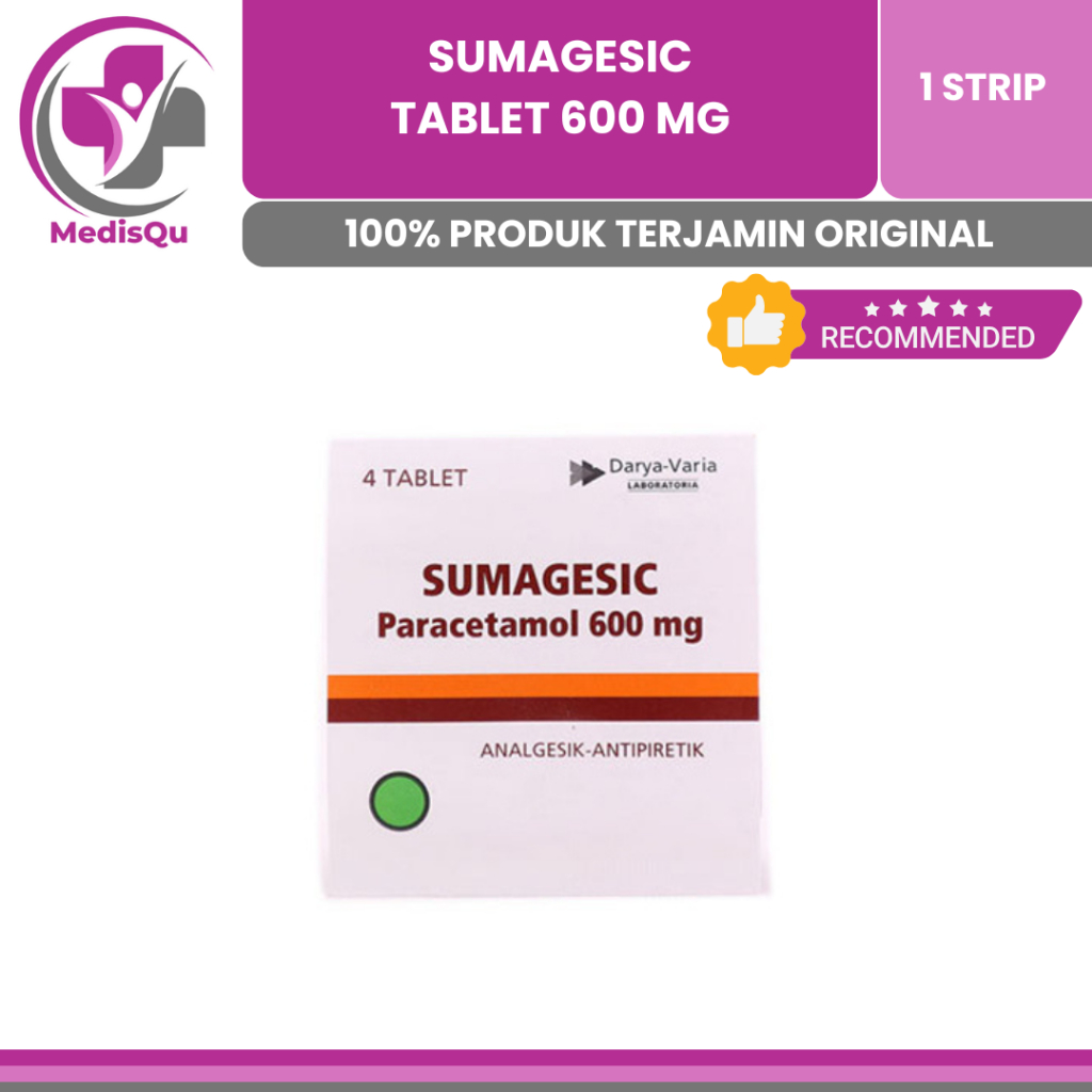 Jual SUMAGESIC STRIP 4 TABLET PARACETAMOL 600MG SAKIT KEPALA DEMAM ...