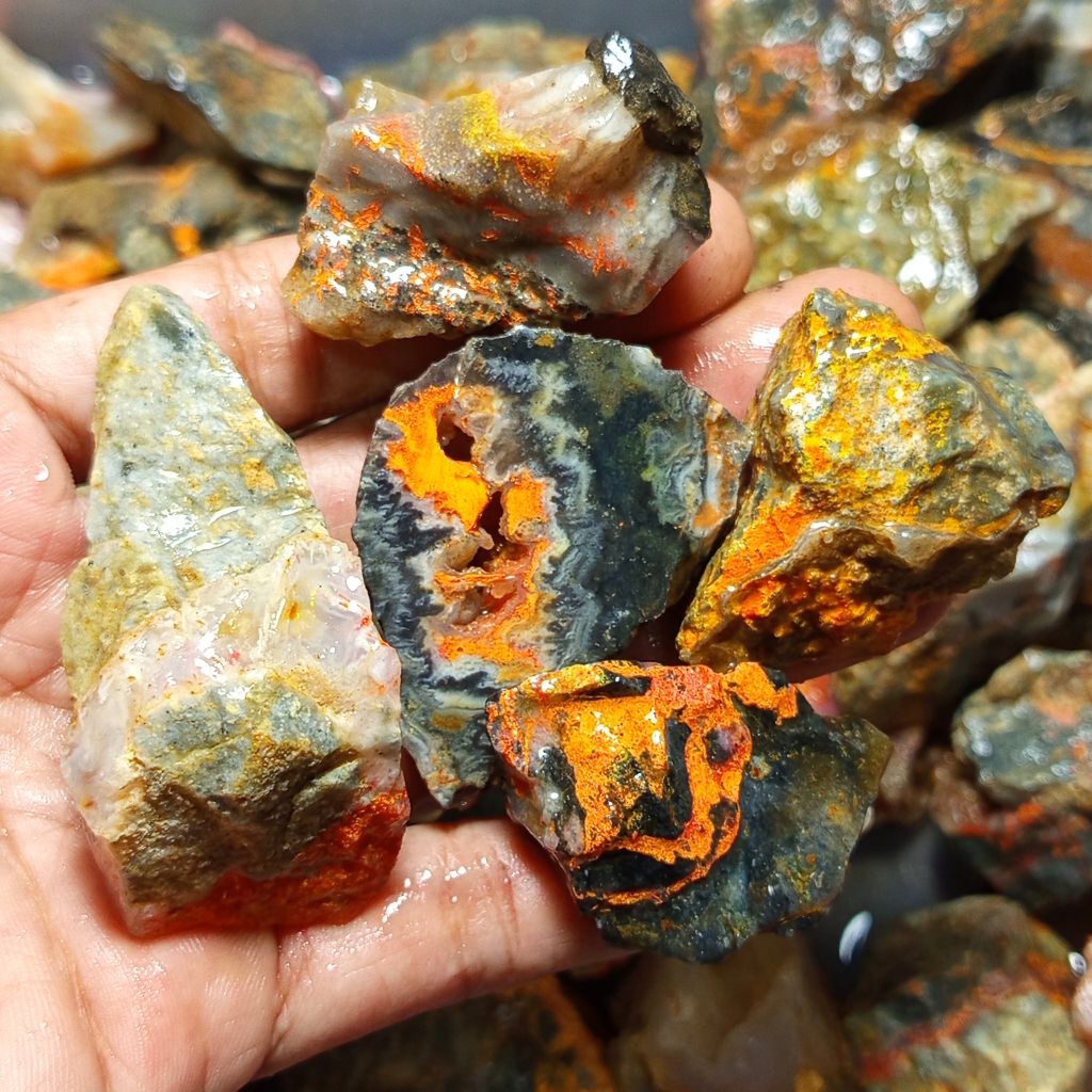 Jual batu akik onco cililin/bongkahan batu akik oncom cililin/batu ...