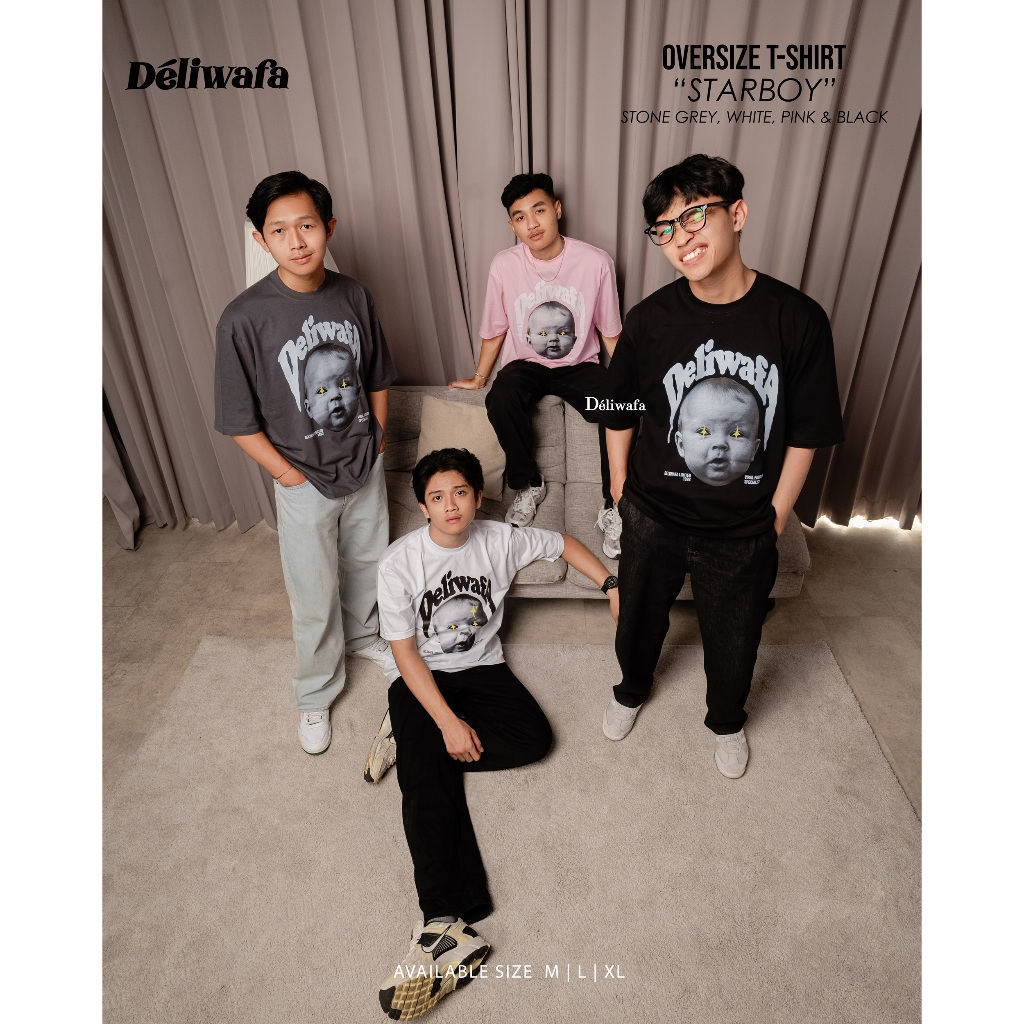 Jual Deliwafa - Starboy | T-Shirt Oversize | Kaos Stripe | Baju Pria ...